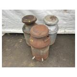 (3) Metal Milk Cans