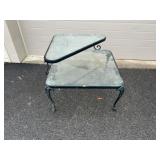 2-tier Glass Patio Corner Table