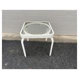 Aluminum Patio Glass Top Side Table