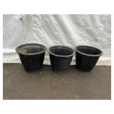 3 Large Plastic Pots