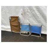 (2) Beach Chairs & Cot