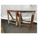 (2) Wooden Sawhorses