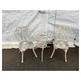 2 Metal Chairs & Table