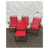 4 Red Folding Chairs