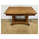 Vtg. Oak Library Table