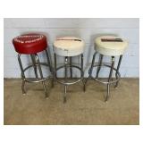 (3) Upholstered Bar Stools