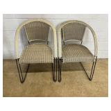 (2) Plastic Wicker Side Chairs