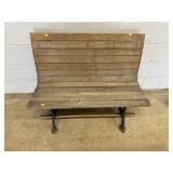Wood Slatted Park Bench
