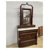 Victorian Marble Top Bureau w/ Mirror