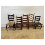 (4) Vtg. Woven Seat Chairs