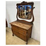 Oak Vtg. Dresser w/ Mirror