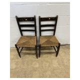 (2) Antique Rush Seat Chairs