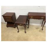 3 Various Pcs. of Cherry/Mahogany End & Wall Table