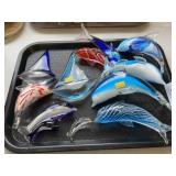 Art Glass Dolphin Figurines