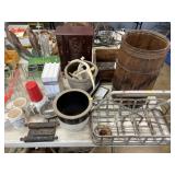 Jewelry Box, Dust Pan, Bottle Carrier