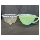 Jadeite Batter Bowl with Pedestal Bowl