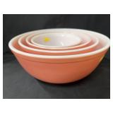 Vintage Pyrex Bubble Gum Pink Nesting Bowl Set