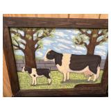 Menno Incised Carved Oil On Board