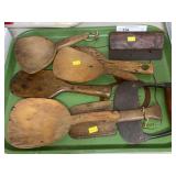 Primitive Wood Butter Workers with Pastry Cutters