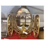 Tri Fold Vanity Mirror with Perfume Bottle
