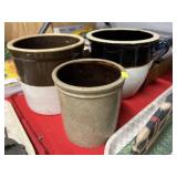 (3) Stoneware Storage Crocks