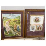Framed Cigar Labels and Calendar Head