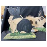 (3) Menno Folk Art Rabbit Form Stand-Ups