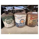 (3) 5 Gallon Oil Cans