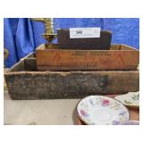 Primitive Wood Tool Tray with Storage Boxes