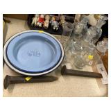 Apothecary Bottles, Agate and Enamelware Bowls