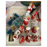 Porcelain Angel and Santa Figurines