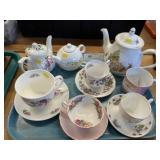 English Chinaware Teapots, Cups and Saucers