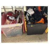 Halloween & Christmas Decor, 2 Storage Totes/Lids