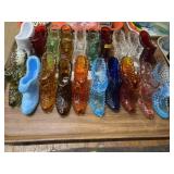 Fenton and Unmarked Art Glass Shoes