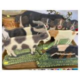 (6) Menno Folk Art Goat and Pig Stand-Ups