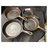 Wagner Ware and Unsigned Cast Metal Frying Pans