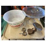 Egg Nog Bowl, Cake Stand, Salts