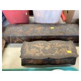 (2) Carved Decorative Storage Boxes