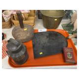 Cream Pail, Masher and Peel