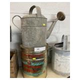 Chip Tin with Sprinkling Can