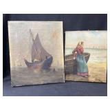 (2) 19th Century Oil On Canvases