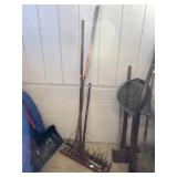 (3) Vintage Wooden Rakes