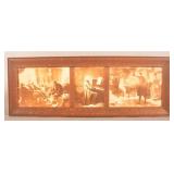 Antique Arts & Crafts Tiger Oak Frame w/ Print