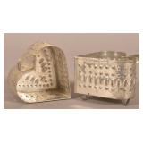 Pair of Vintage Tin Heart-Shaped Cheesemolds