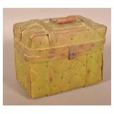 Great Antique Painted Wood Lunch Basket