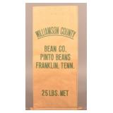Lg. Williamson County, Franklin, TN Paper Bean Bag