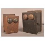2 Oak Western Electric Antique Wall Phones