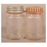 2 Vintage Glass "Jumbo" Peanut Butter Jars