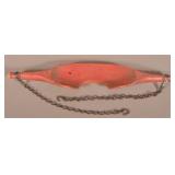 Antique Red-Painted Primitive Wood Bucket Carrier