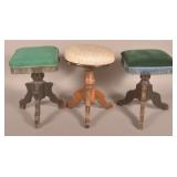 3 Antique Victorian Piano/Organ Stools